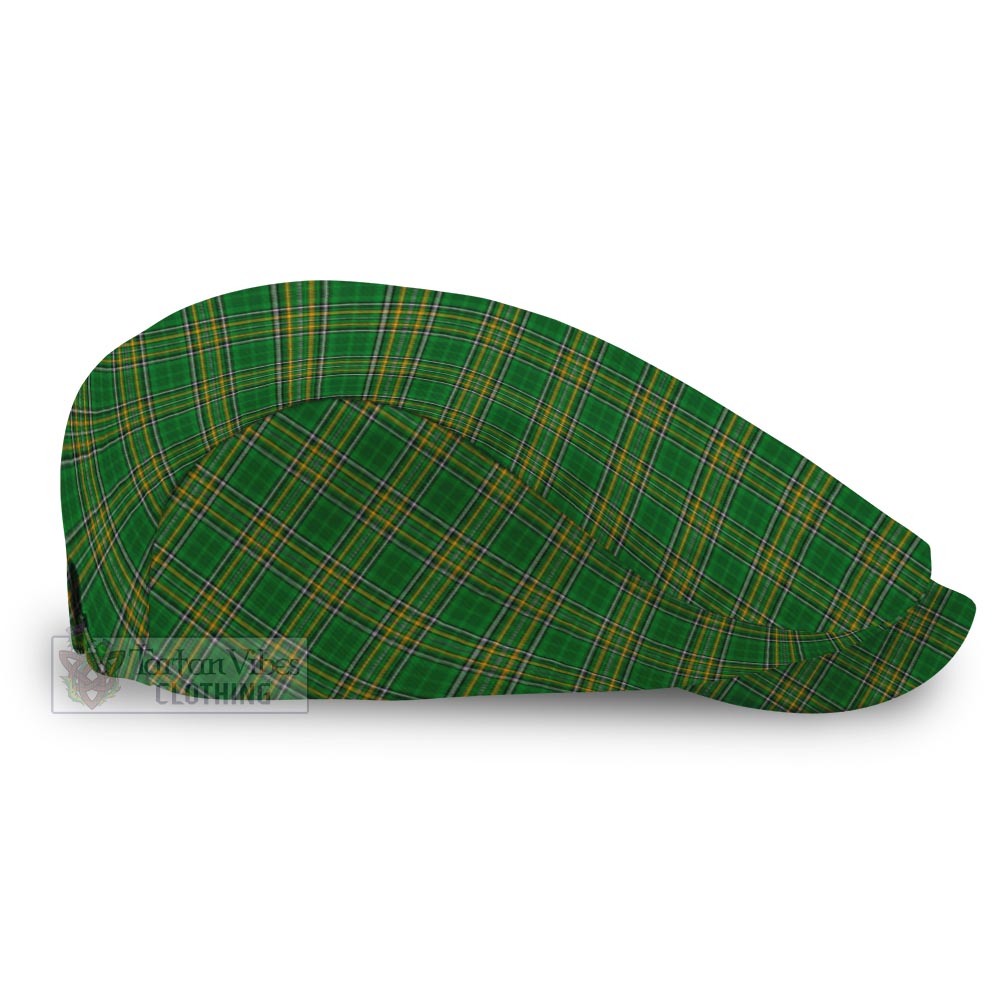 (Customer's Request) Barton Irish Clan Tartan Jeff Cap, Tartan Flat Cap with Coat of Arm - Tartan Vibes Clothing