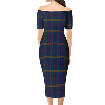 Jenkins of Wales Tartan Off Shoulder Lady Dress
