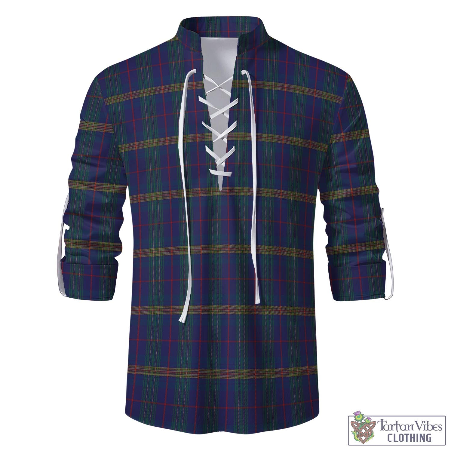 Tartan Vibes Clothing Jenkins of Wales Tartan Men's Scottish Traditional Jacobite Ghillie Kilt Shirt