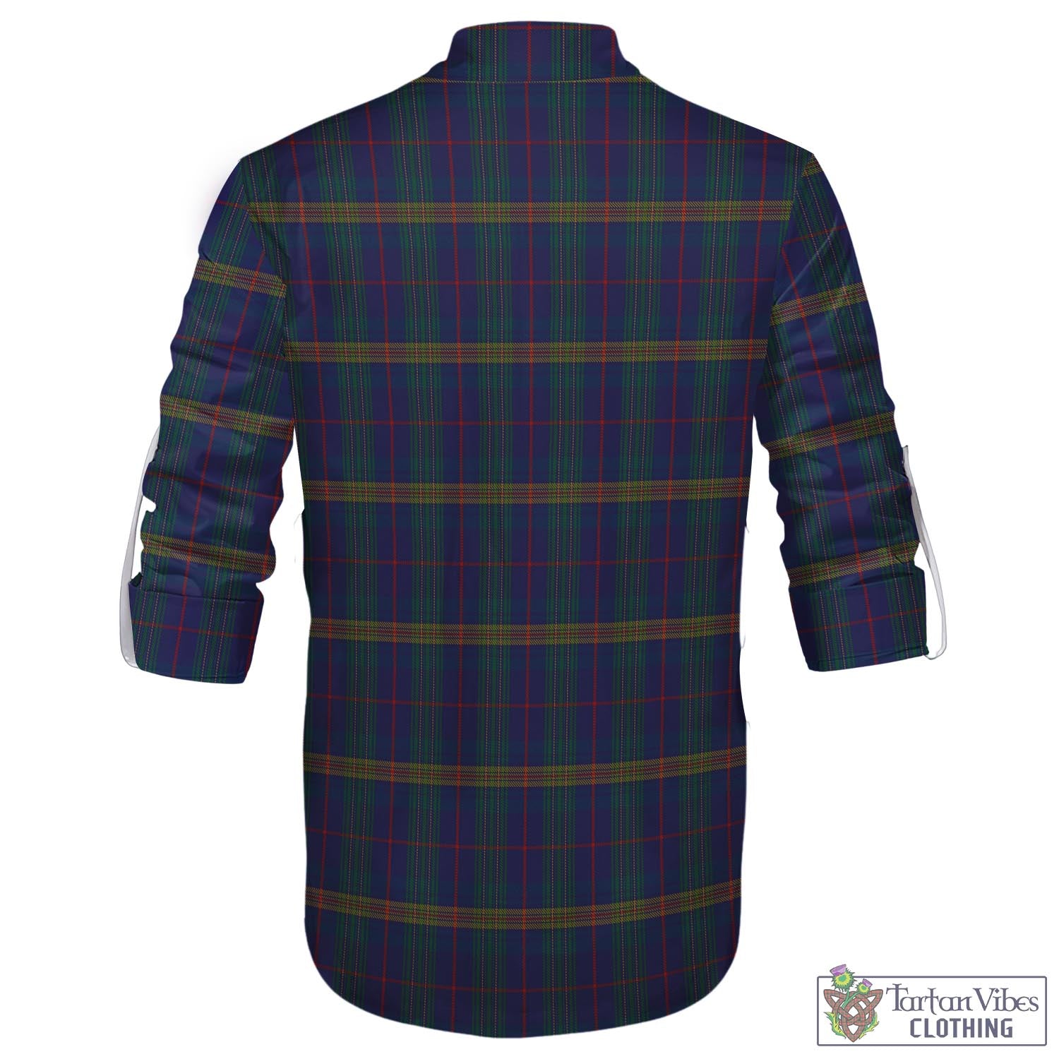 Tartan Vibes Clothing Jenkins of Wales Tartan Men's Scottish Traditional Jacobite Ghillie Kilt Shirt