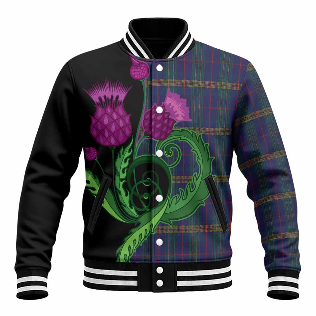Jenkins of Wales Tartan Baseball Jacket Traditional Scottish Thistle