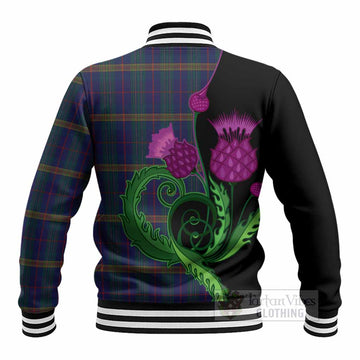 Jenkins of Wales Tartan Baseball Jacket Traditional Scottish Thistle