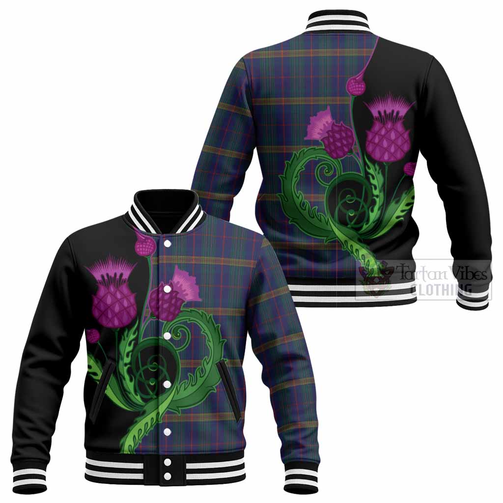 Jenkins of Wales Tartan Baseball Jacket Traditional Scottish Thistle