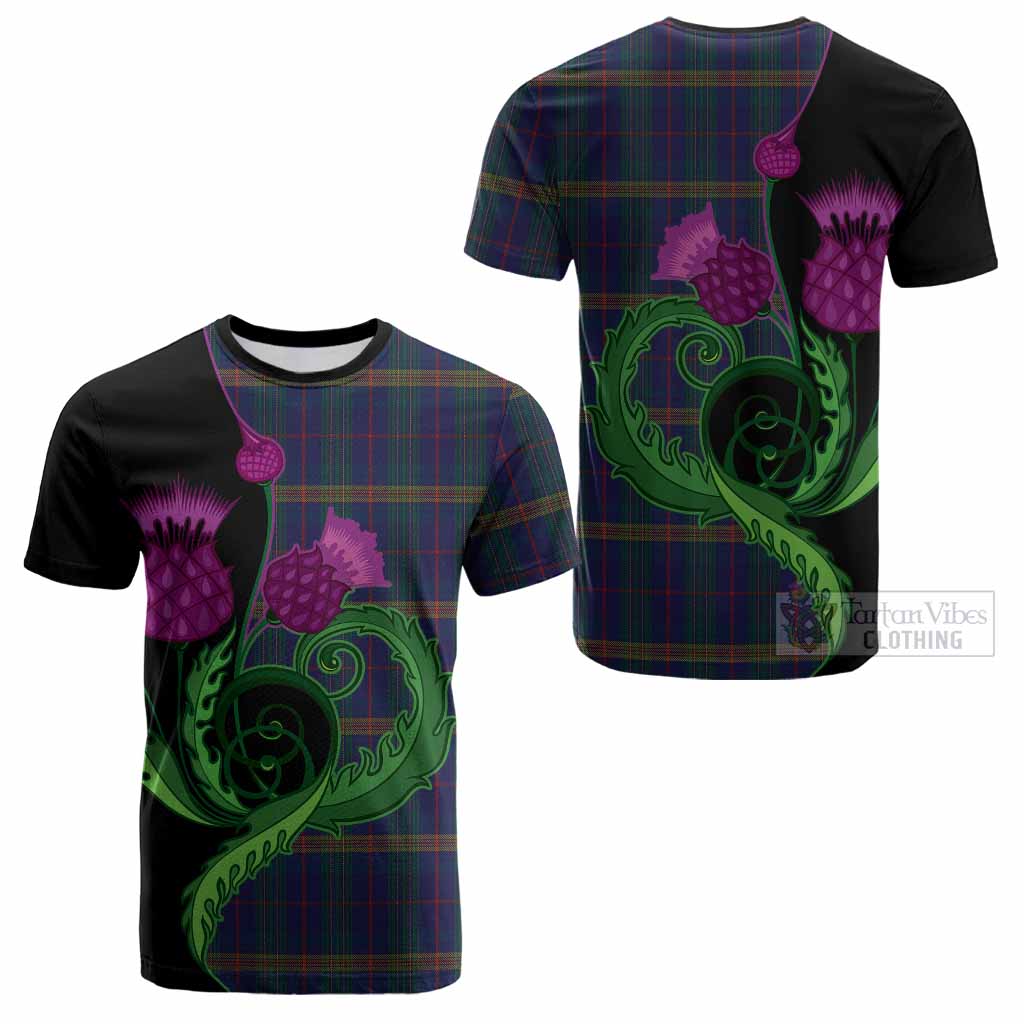 Jenkins of Wales Tartan Cotton T-shirt Traditional Scottish Thistle