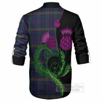 Jenkins of Wales Tartan Ghillie Shirt Traditional Scottish Thistle