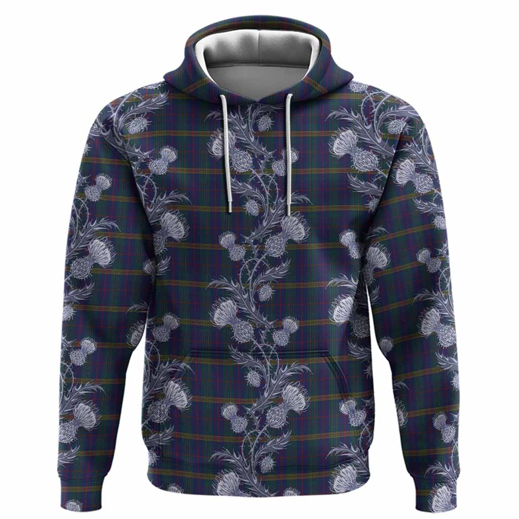 Jenkins of Wales Tartan Hoodie Seamless Scottish Thistle Flowers