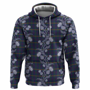 Jenkins of Wales Tartan Hoodie Seamless Scottish Thistle Flowers