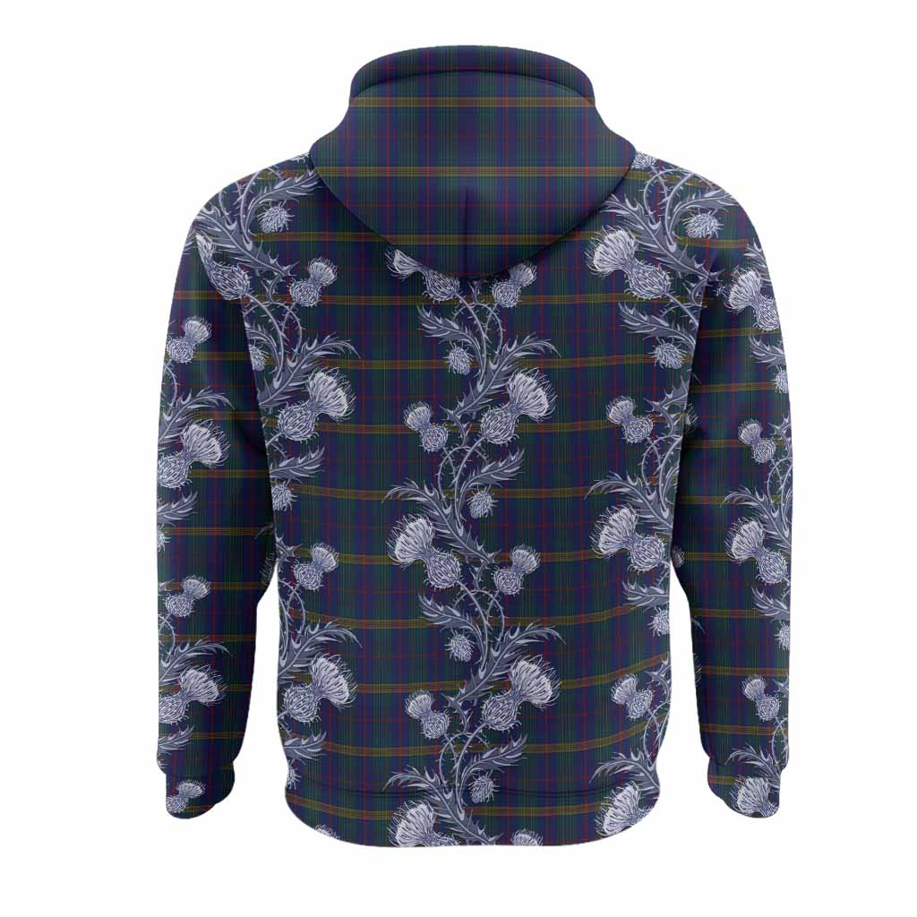 Jenkins of Wales Tartan Hoodie Seamless Scottish Thistle Flowers