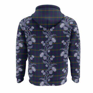 Jenkins of Wales Tartan Hoodie Seamless Scottish Thistle Flowers