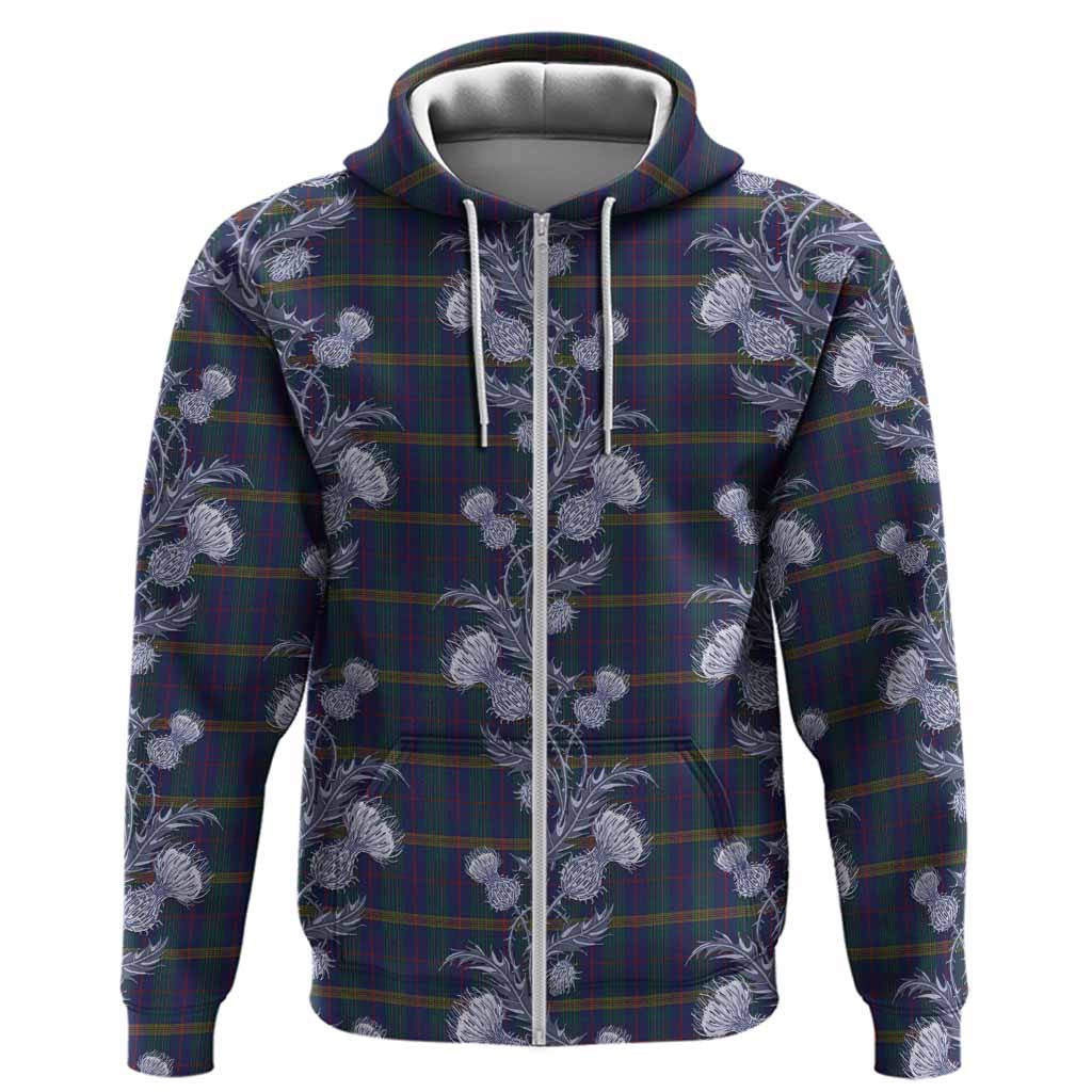 Jenkins of Wales Tartan Hoodie Seamless Scottish Thistle Flowers