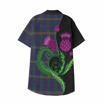 Jenkins of Wales Tartan Kid Hawaiian Shirt Traditional Scottish Thistle