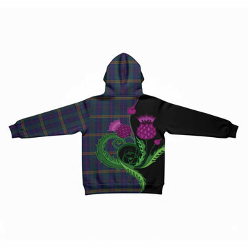 Jenkins of Wales Tartan Kid Hoodie Traditional Scottish Thistle