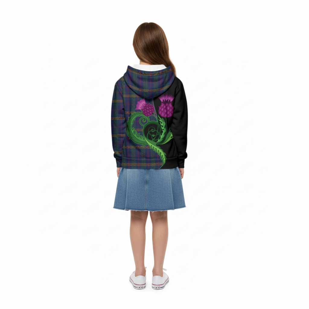 Jenkins of Wales Tartan Kid Hoodie Traditional Scottish Thistle