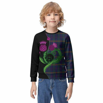 Jenkins of Wales Tartan Kid Knitted Sweatshirt Traditional Scottish Thistle