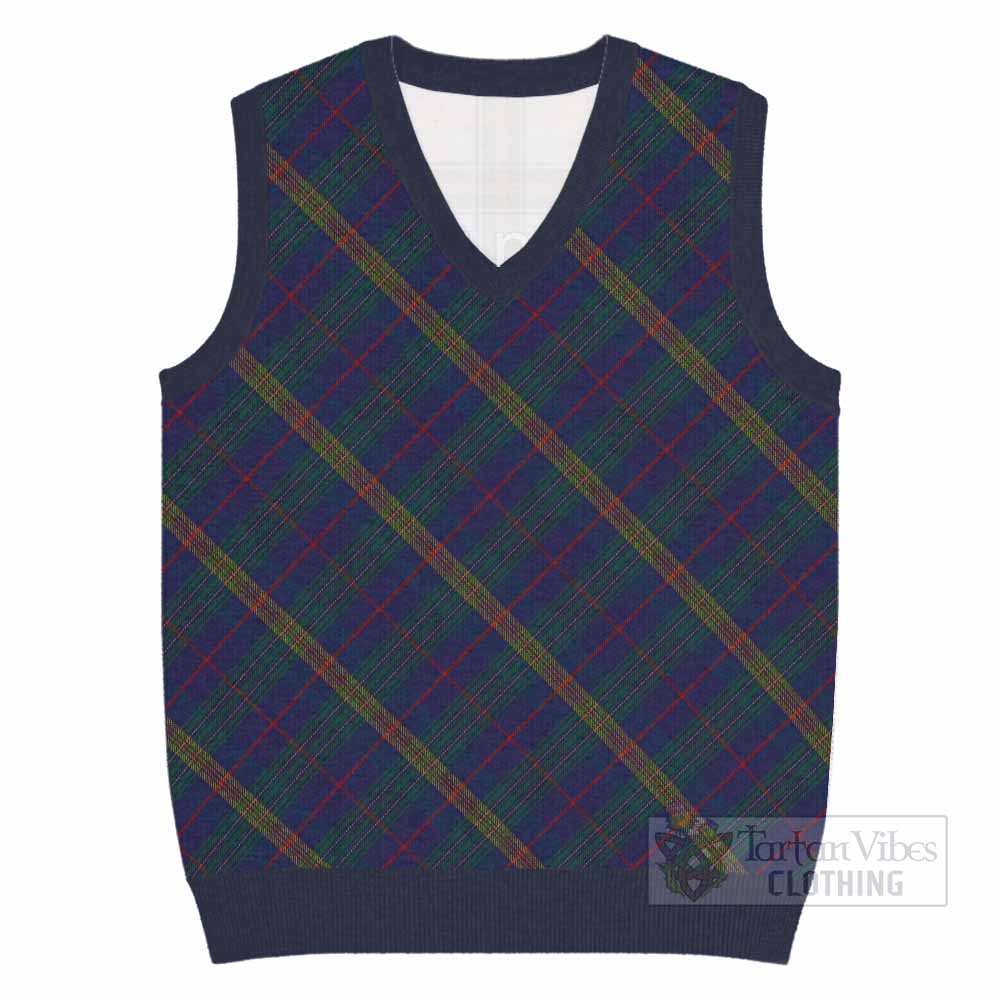 Jenkins of Wales Tartan  Knitted V-Neck Vest Cross Style