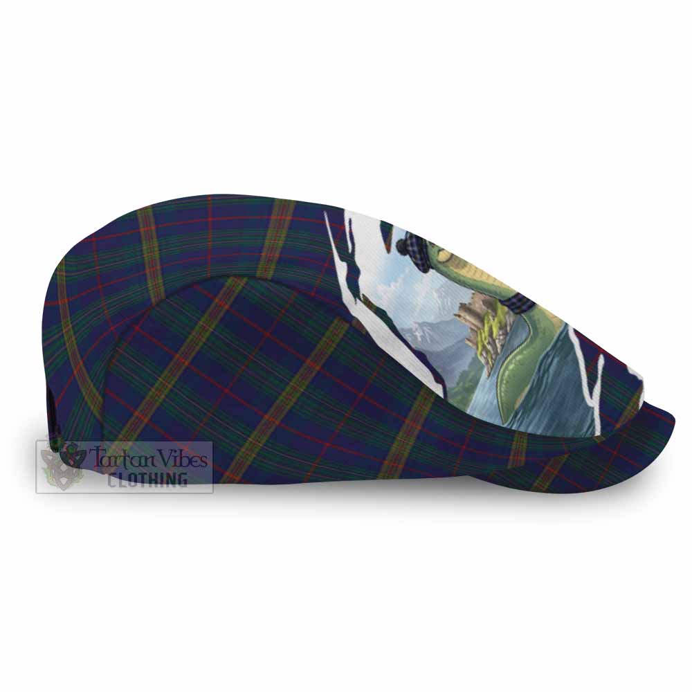 Jenkins of Wales Tartan Loch Ness Monster Scottish Heritage Art Flat Cap, Jeff Cap
