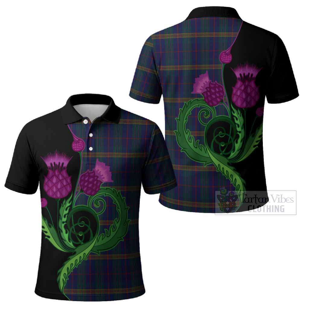 Jenkins of Wales Tartan Polo Shirt Traditional Scottish Thistle