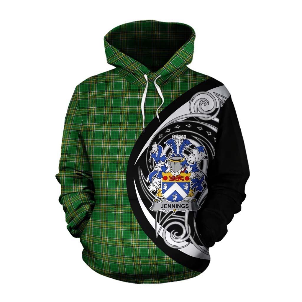 Tartan Vibes Clothing Jennings Irish Clan Cotton Hoodie Celtic Circle Style