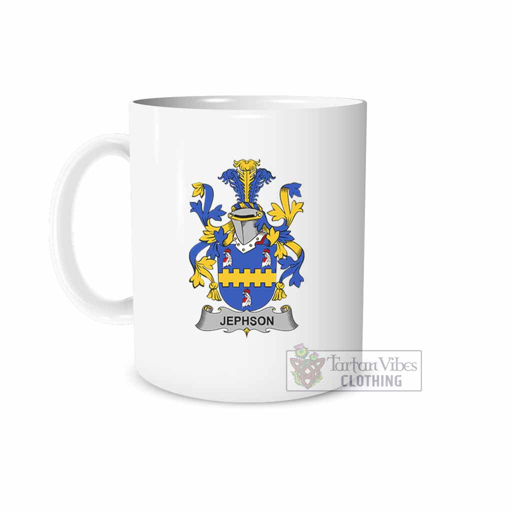 Jephson Irish Clan Coat of Arms Ceramic Mug White - 2D-tartanvibesclothing