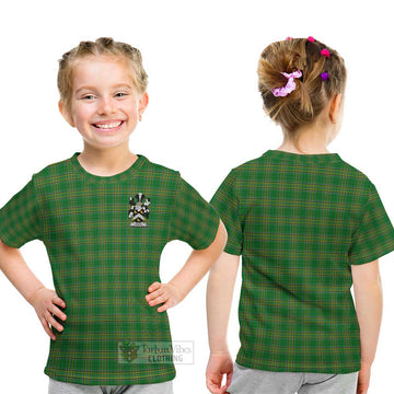 Jervis Irish Clan Tartan Kid T-Shirt with Coat of Arms - Tartan Vibes Clothing