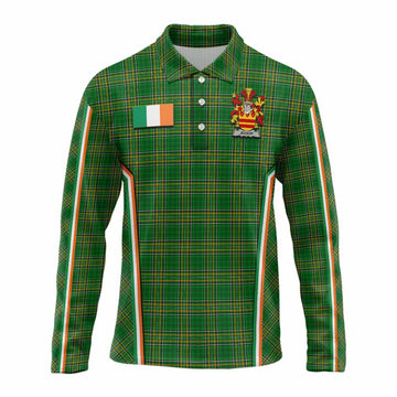 Jessop Irish Clan Coat of Arm Tartan Long Sleeve Polo Shirt Flag Style