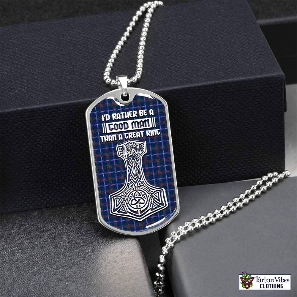 Jewish Tartan Dog Tag Necklace Viking Mjolnir Style Silver No - Tartan Vibes Clothing