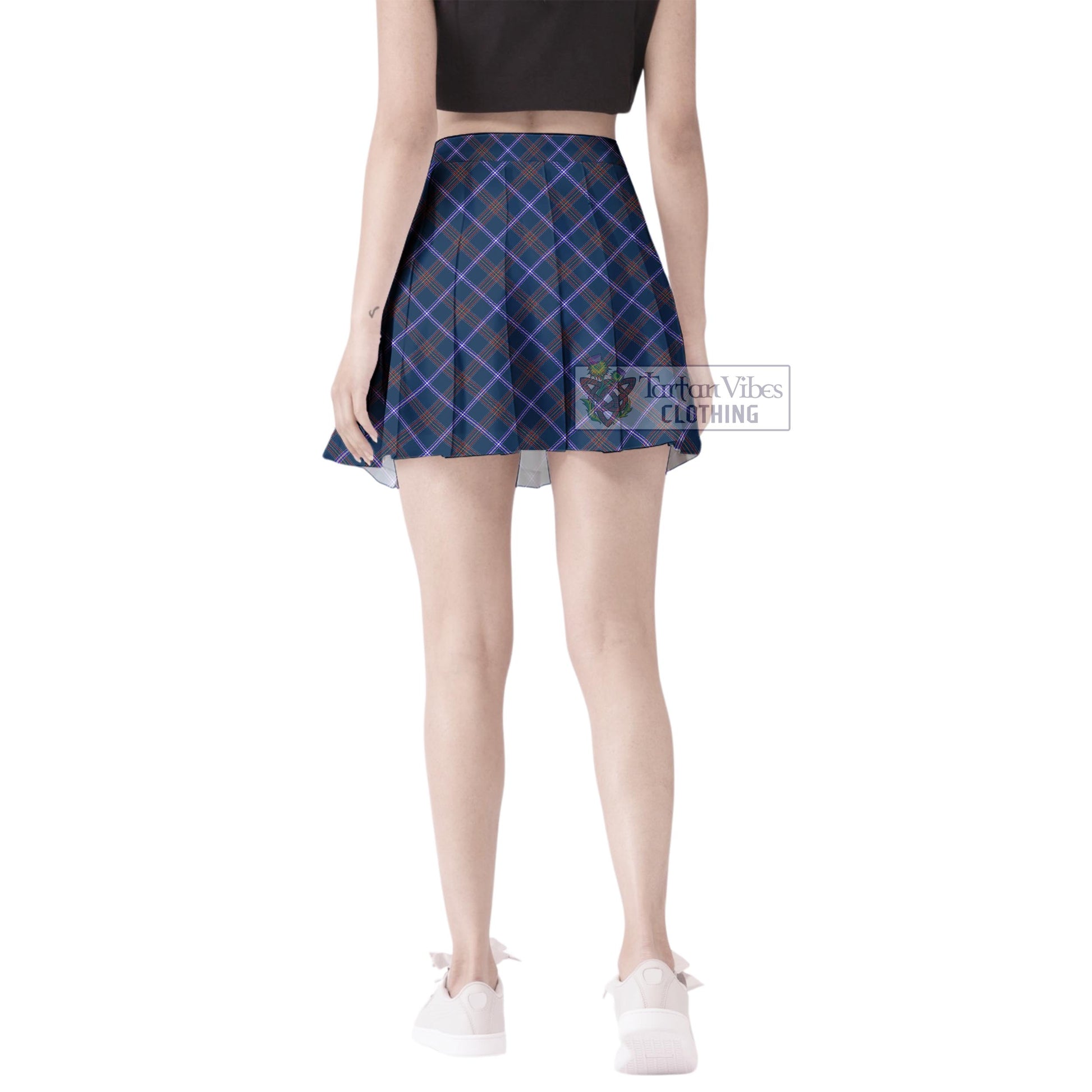 Jewish Tartan Women's Plated Mini Skirt Cross Style - Tartan Vibes Clothing