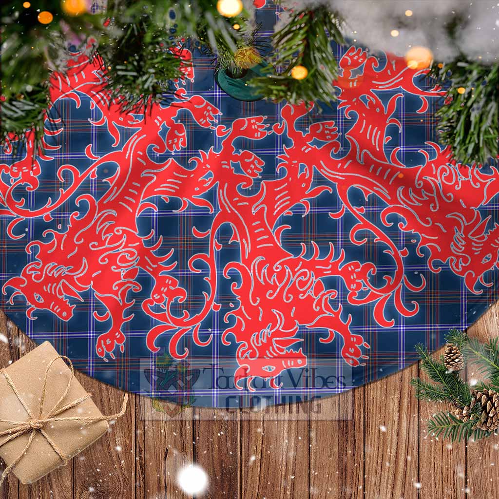 Tartan Vibes Clothing Jewish Tartan Christmas Tree Skirt Lion Rampant Style
