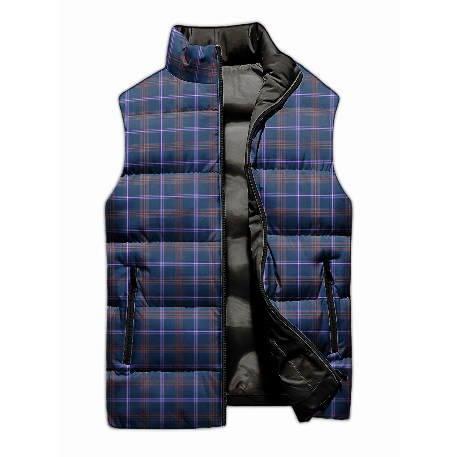 Tartan Vibes Clothing Jewish Tartan Sleeveless Puffer Jacket