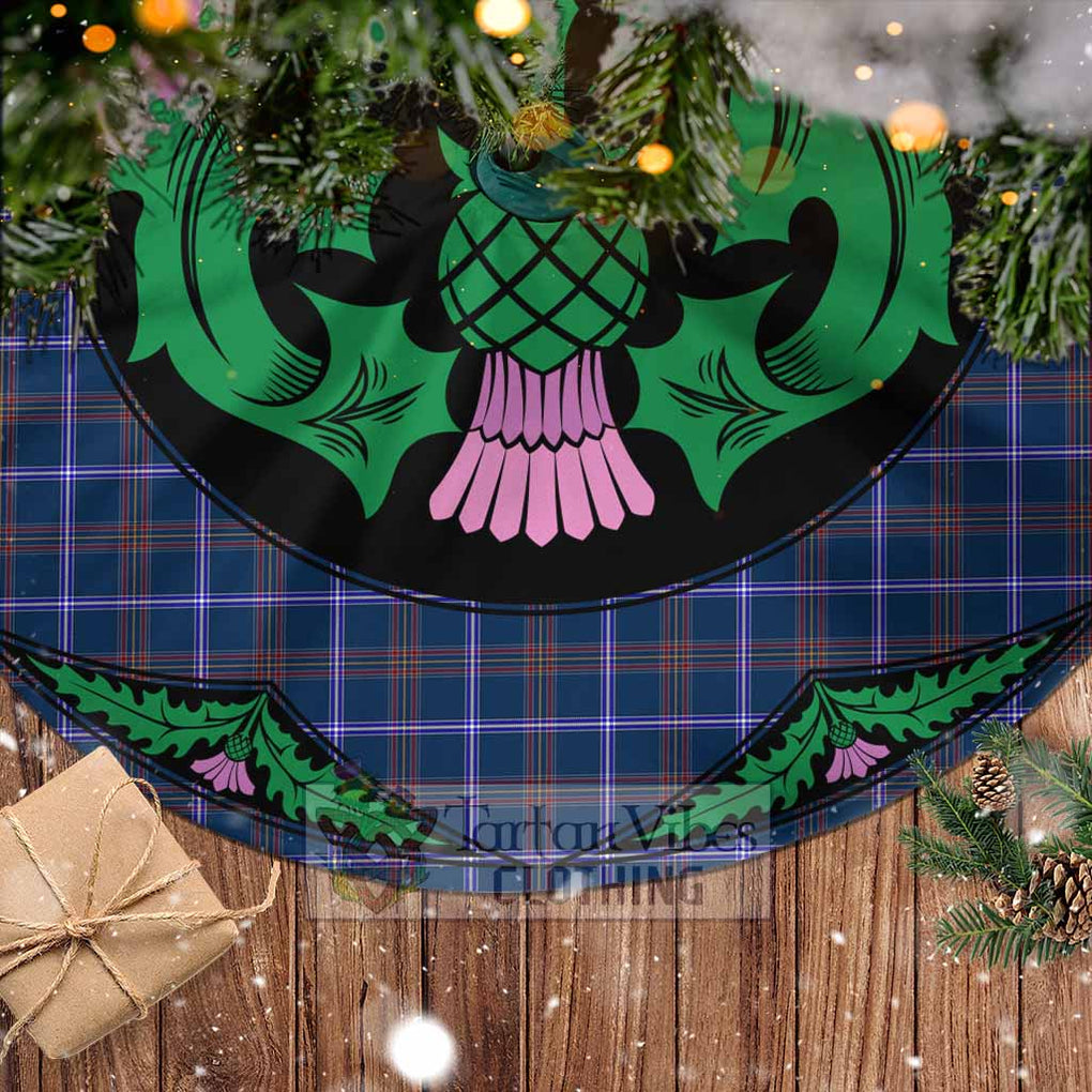 Jewish Tartan Christmas Tree Skirt Scottish Thistle Style - Tartan Vibes Clothing