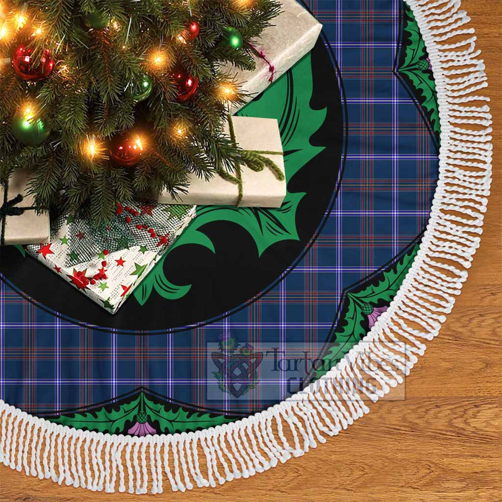 Jewish Tartan Christmas Tree Skirt Scottish Thistle Style - Tartan Vibes Clothing