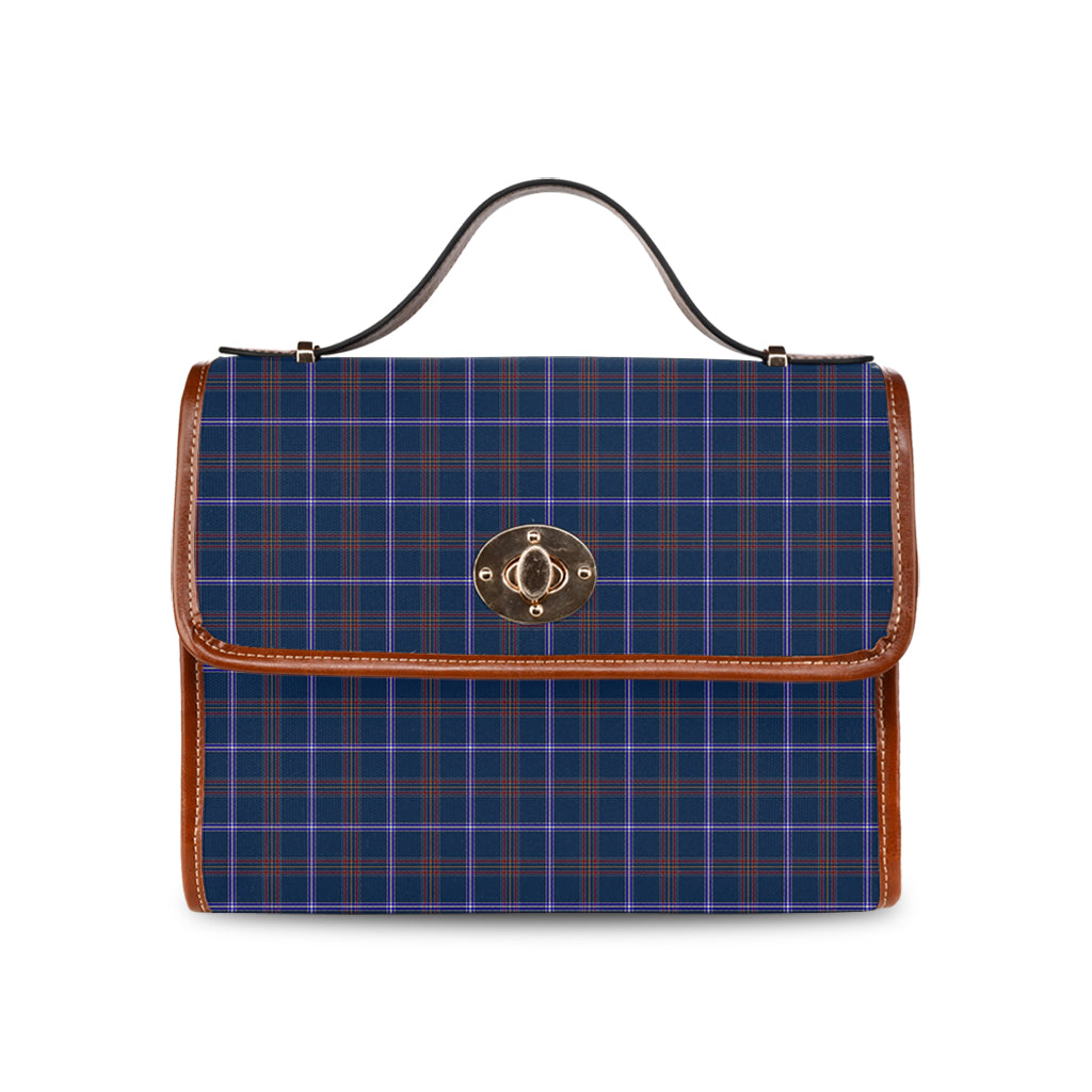Tartan Vibes Clothing Jewish Tartan Leather Strap Waterproof Canvas Bag