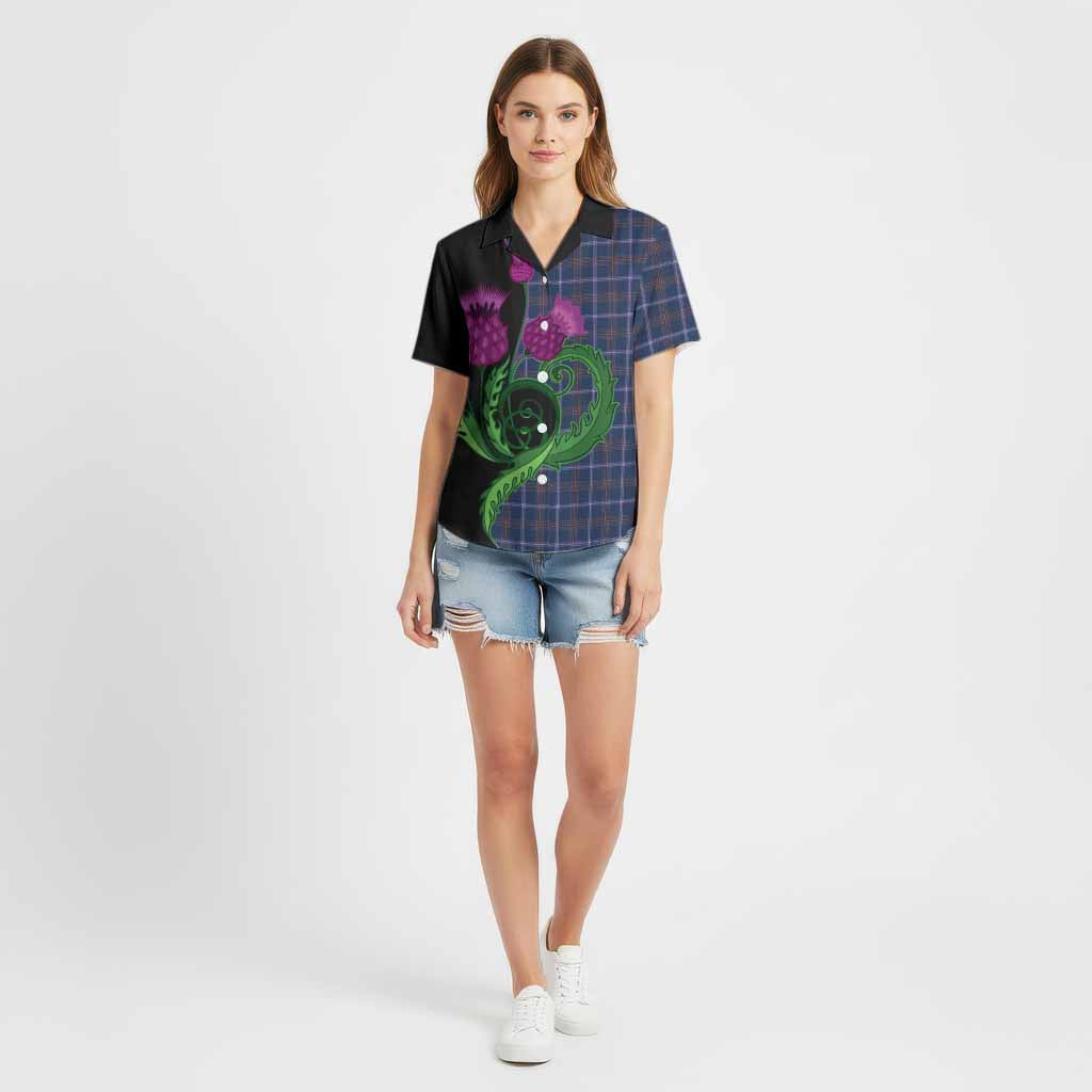 Jewish Tartan Cotton Hawaiian Shirt Traditional Scottish Thistle