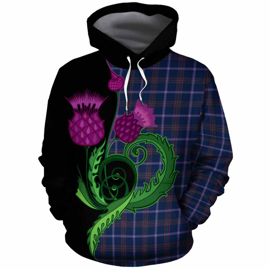 Jewish Tartan Cotton Hoodie Traditional Scottish Thistle