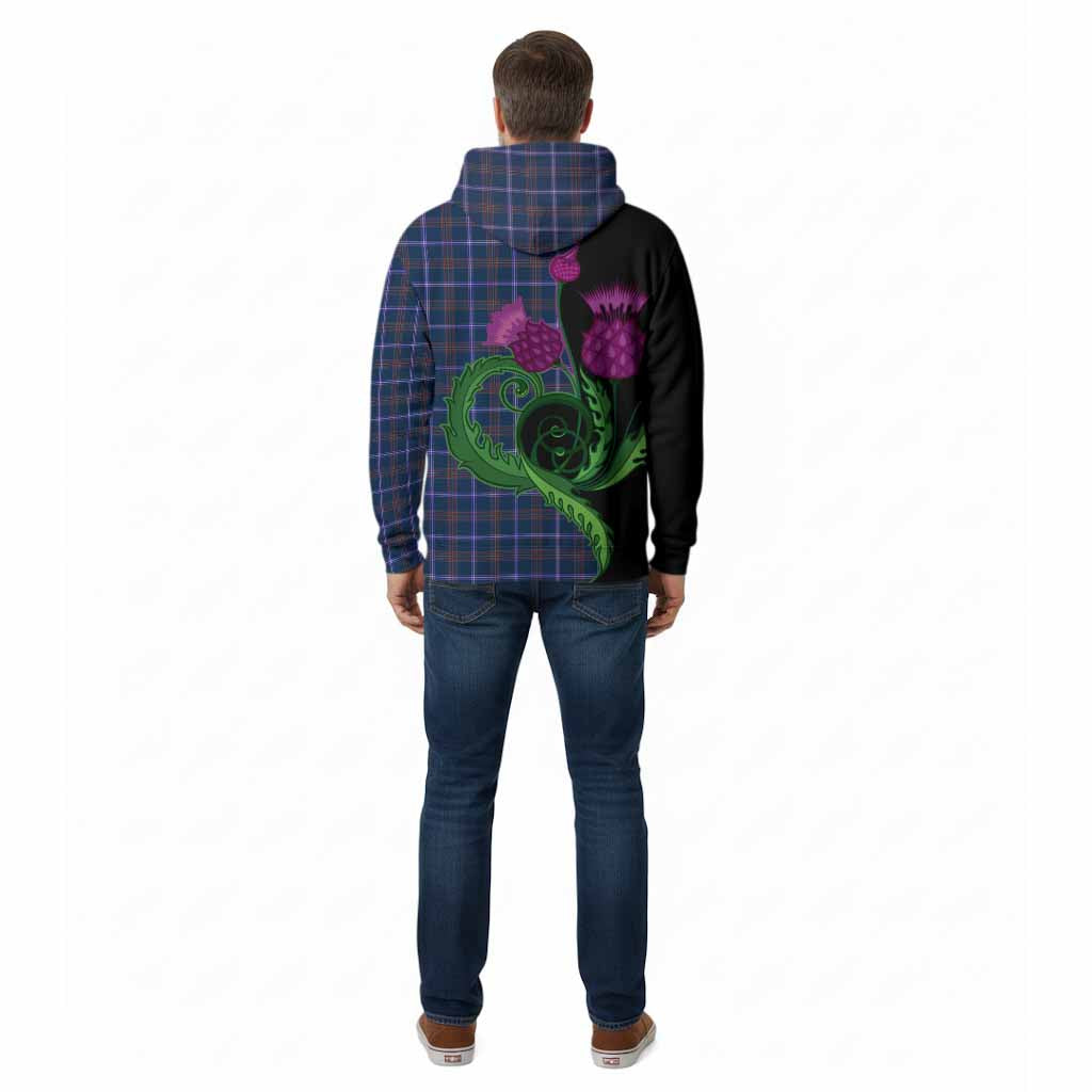 Jewish Tartan Cotton Hoodie Traditional Scottish Thistle