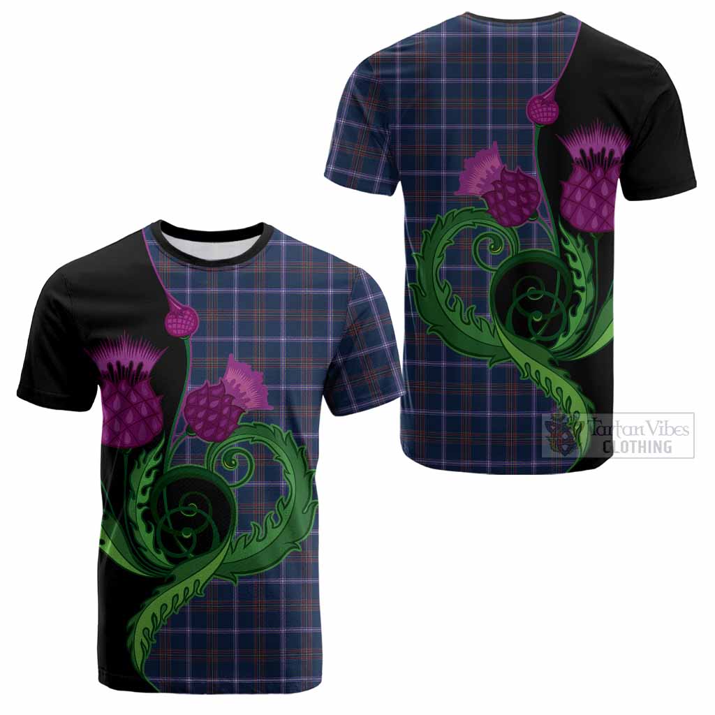 Jewish Tartan Cotton T-shirt Traditional Scottish Thistle