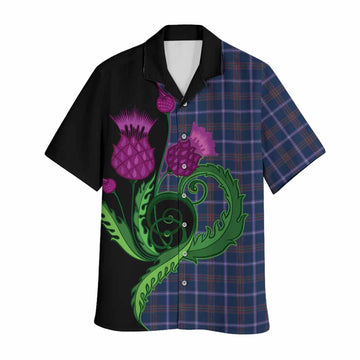 Jewish Tartan Hawaiian Shirt Traditional Scottish Thistle
