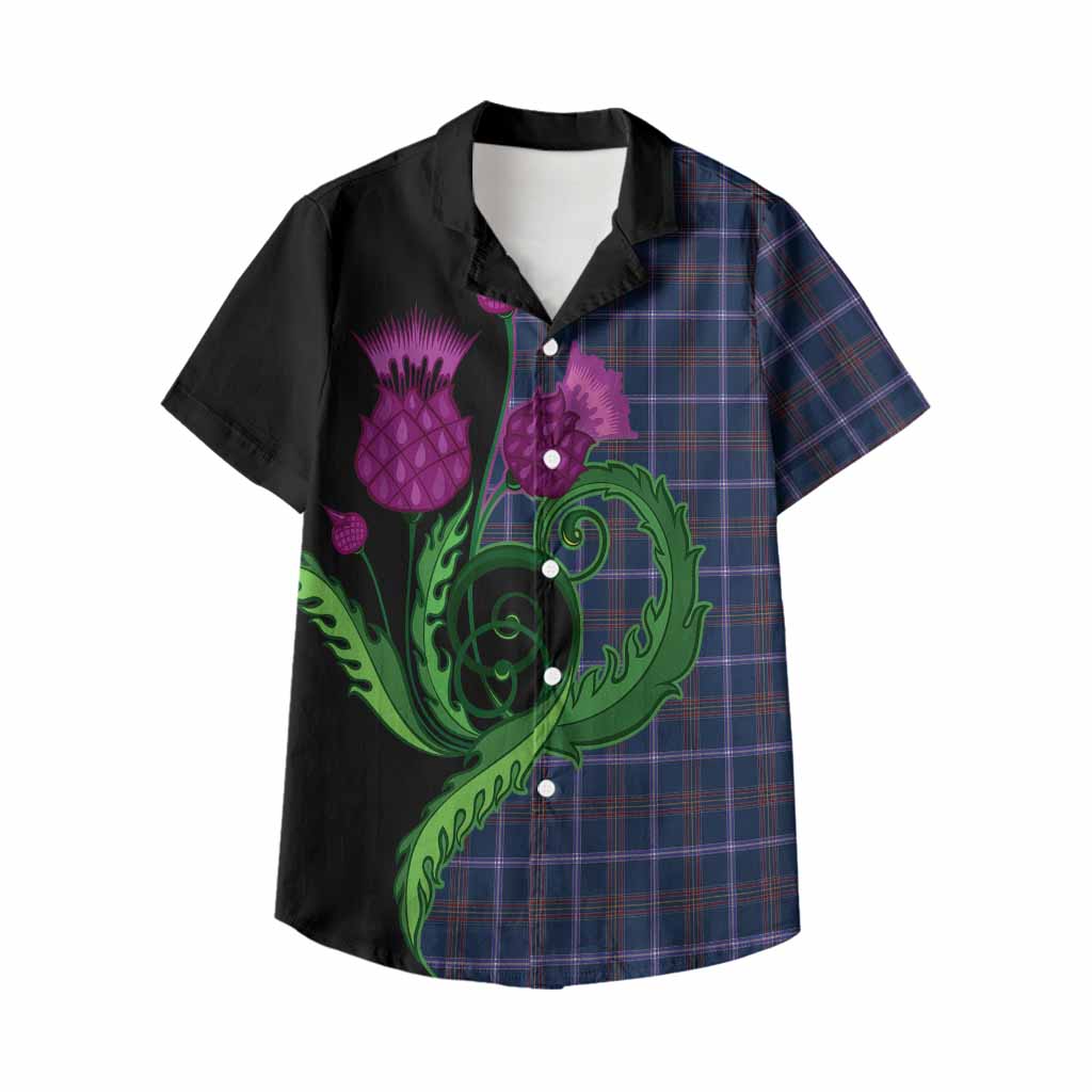 Jewish Tartan Kid Hawaiian Shirt Traditional Scottish Thistle