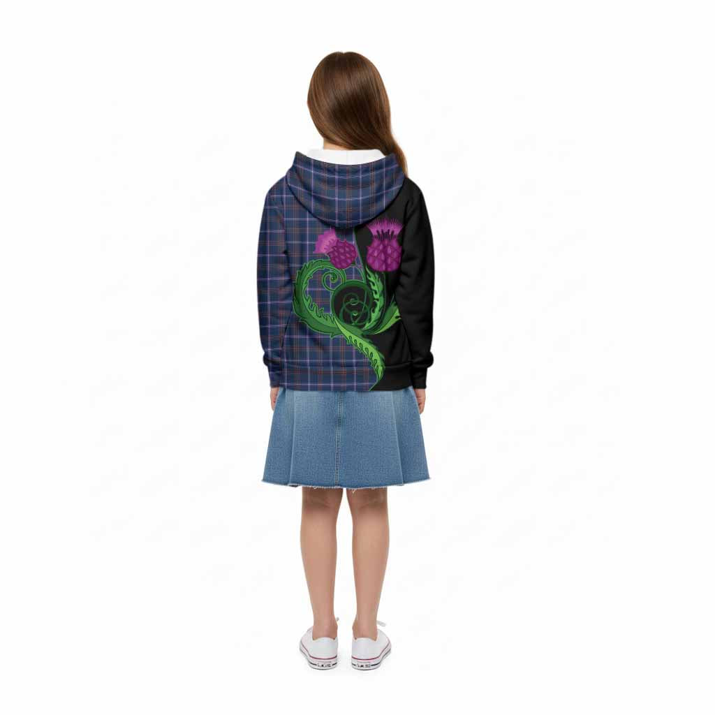 Jewish Tartan Kid Hoodie Traditional Scottish Thistle