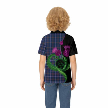 Jewish Tartan Kid Polo Shirt Traditional Scottish Thistle