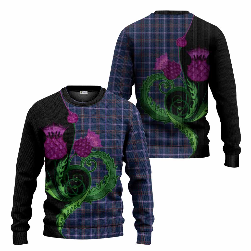 Jewish Tartan Knitted Sweater Traditional Scottish Thistle