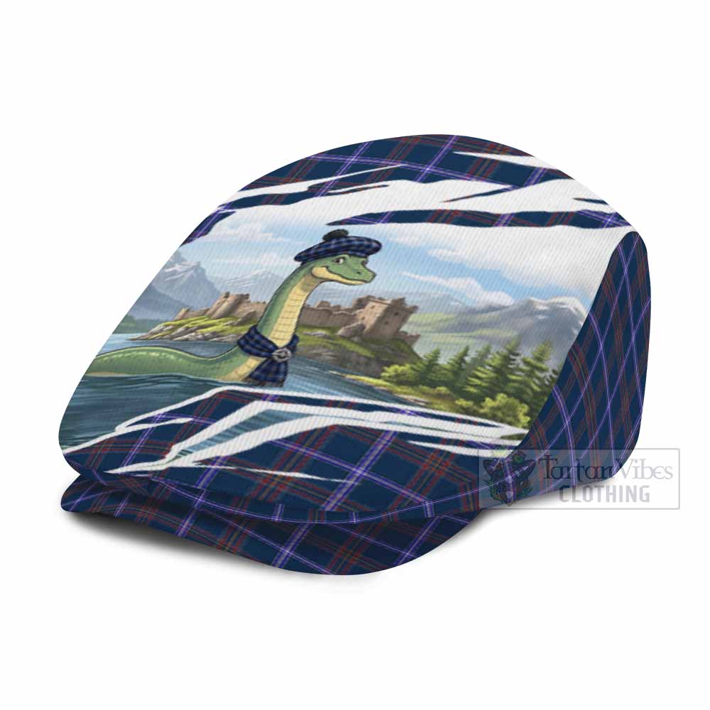 Jewish Tartan Loch Ness Monster Scottish Heritage Art Flat Cap, Jeff Cap