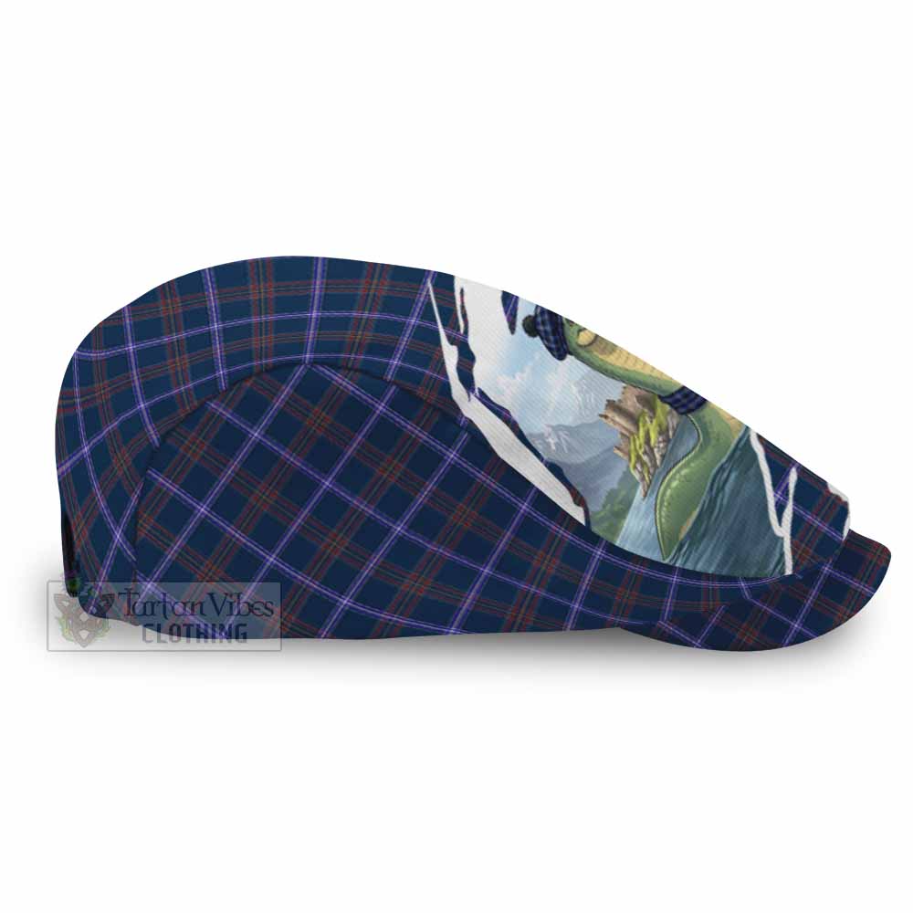 Jewish Tartan Loch Ness Monster Scottish Heritage Art Flat Cap, Jeff Cap