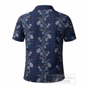 Jewish Tartan Polo Shirt Seamless Scottish Thistle Flowers