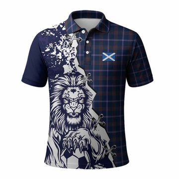 Jewish Tartan Scottish Polo Shirt Angry Lion With Soccer Ball Style