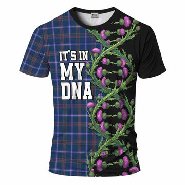 Jewish Tartan T-Shirt Scottish Identity Thistle Flower DNA Strand Art