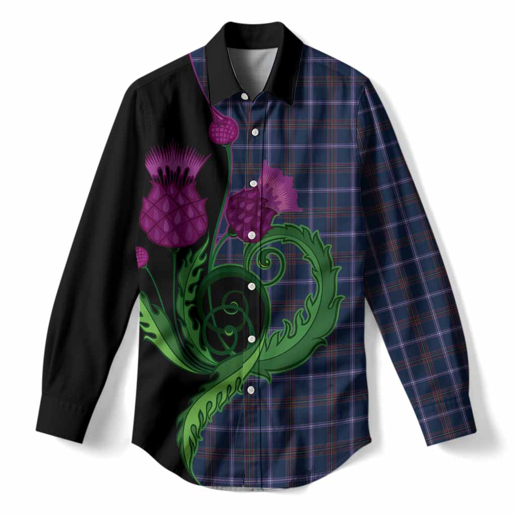 Jewish Tartan Women Casual Shirt Traditional Scottish Thistle