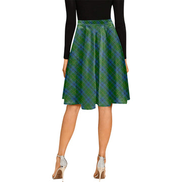 Johnstone (Johnston) Tartan Melete Pleated Midi Skirt Cross Style