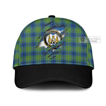 Tartan Vibes Clothing Johnston Ancient Tartan Classic Cap with Family Crest In Me Style