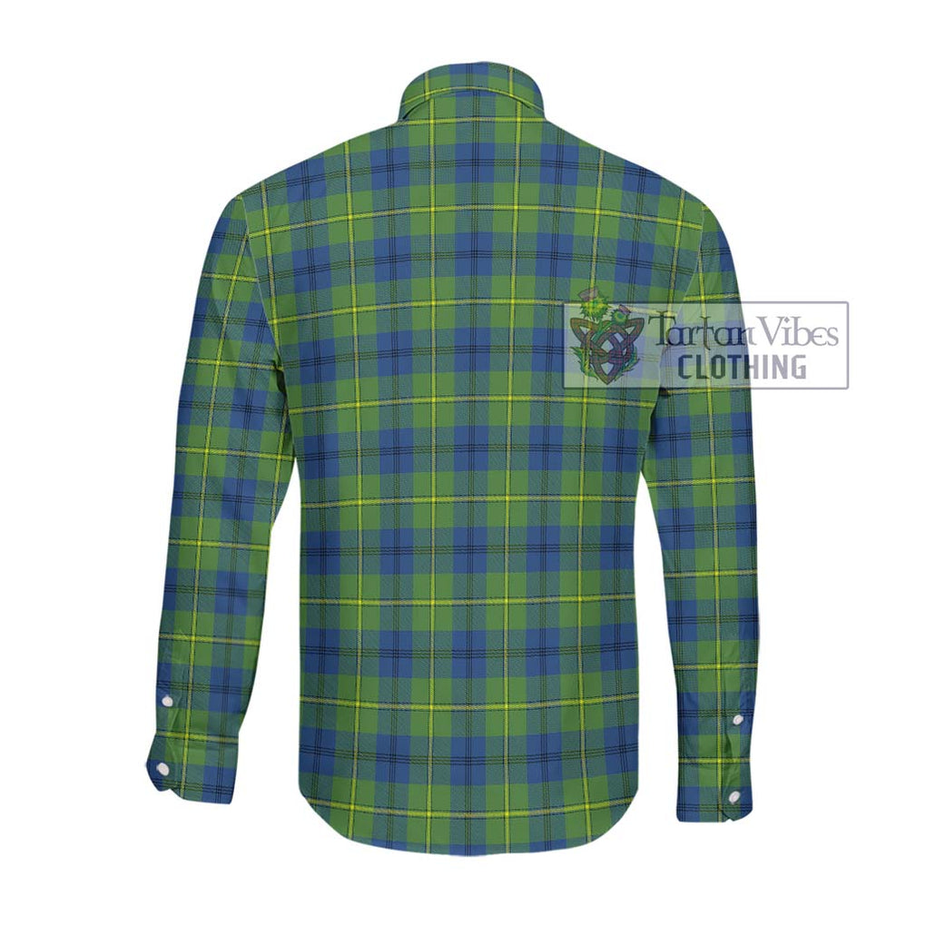 Johnston Ancient Tartan Long Sleeve Button Shirt with Family Crest DNA In Me Style - Tartanvibesclothing Shop